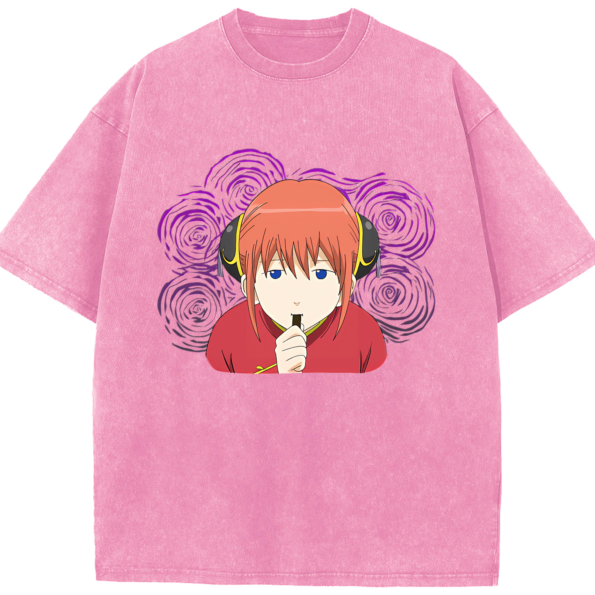 （画像用） ぎんたま 坂田銀時（さかたぎんとき） 神楽 志村新八（しむら しんぱち） GINTAMA Sakata Gintoki Kagura Shimura Shinpachi 綿100% ヴィンテージ風 半袖Tシャツ（フロントプリント）